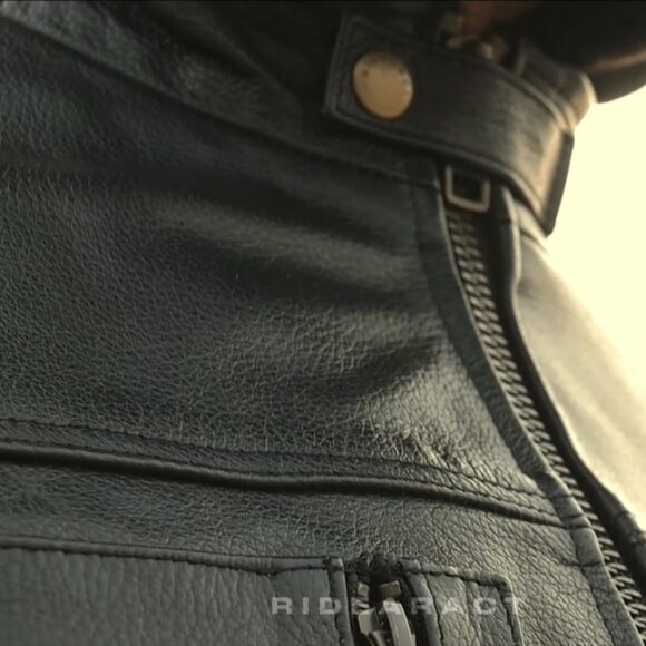 RIDERACT® Mens Real Leather Jacket Motorcycle Biker Outerwear Casual Style Coat - Picture 8 of 12